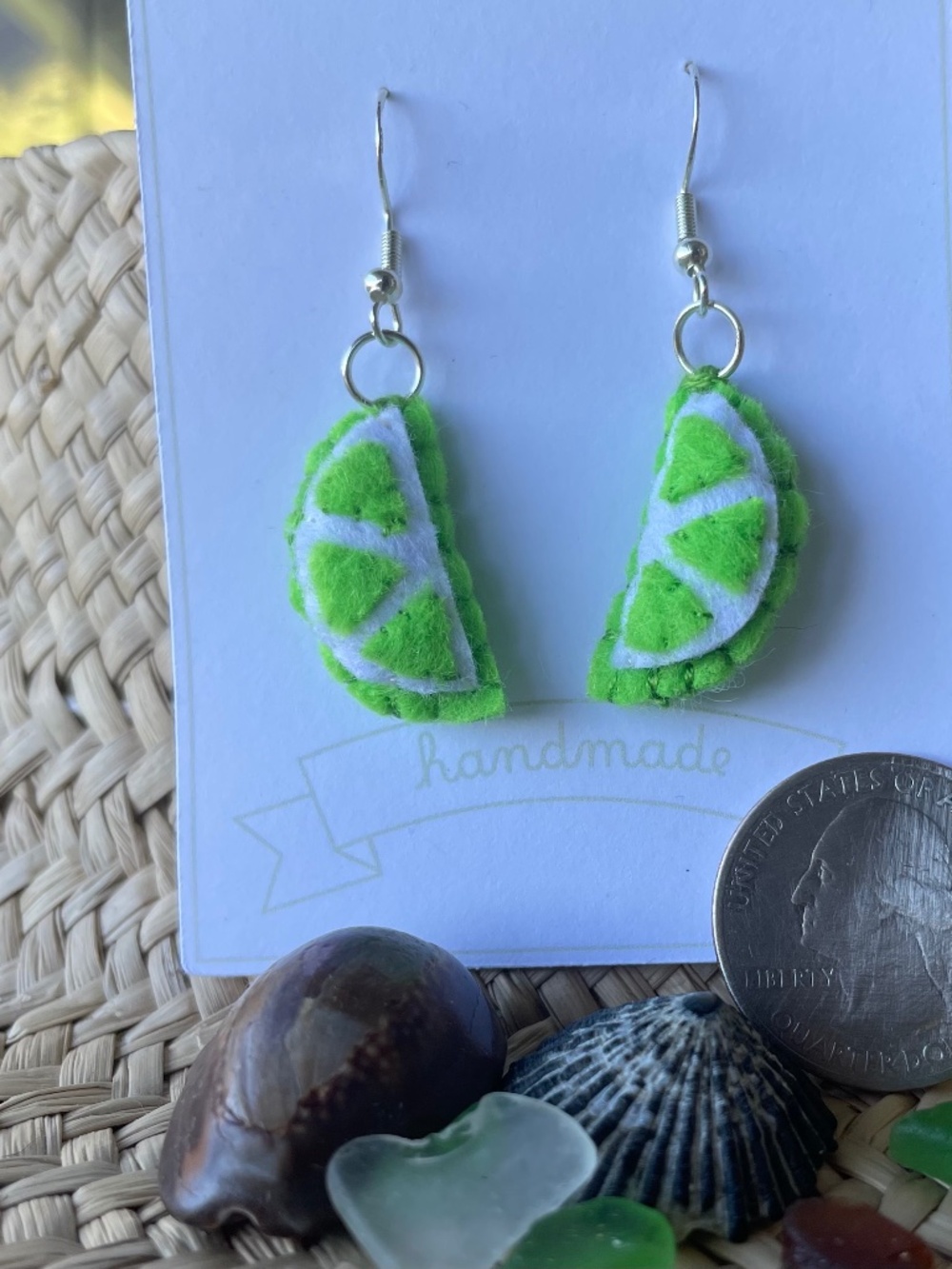Felt Lime Earrings